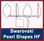 Swarovski 2308,2408,2208 Pearl Shapes Hot Fix